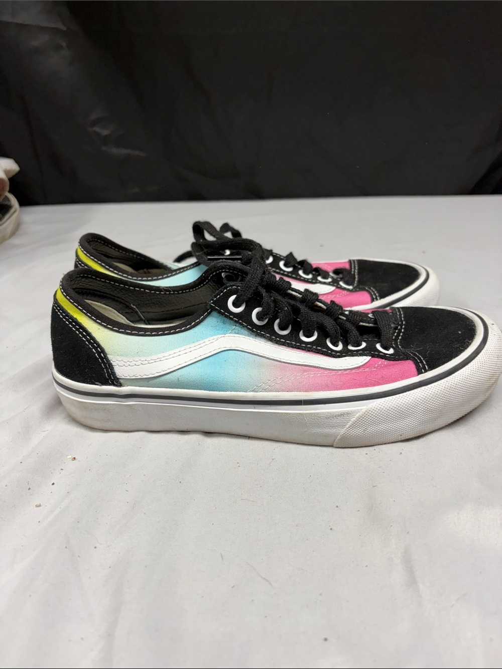 Vans Old Skool Sneakers with Rainbow Gradient Panels and Black Trim